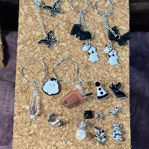 ASSORTED EARRINGS (hoops + studs)